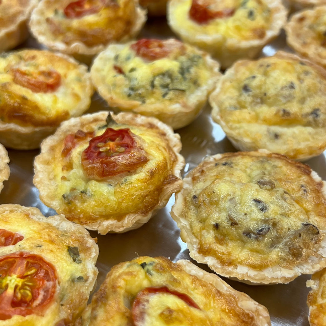 NEW* Bitesize cocktail mini quiches parbaked x12